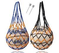 HREDZEO Ball Mesh Bag, 2 Pcs Basketball Net/Soccer Football Holder, Nylon Carry Bag for Various Sports Ball Storage