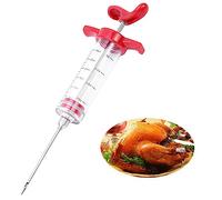 HREDZEO Meat Injector Syringe,Turkey Injector with Screw-on Meat Needle Plastic Marinade Flavor Injector Syringe Needle for Sauce Cooking Beef Steak BBQ