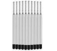 HREDZEO Metal Ballpoint Pen Refills, 10Pcs with Spring Replaceable, Smooth Writing, 1mm, Black