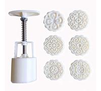 HREDZEO Mooncake Mould,6 Pcs Mooncake Mould Set Mid Autumn Festival DIY Hand Press Mooncake Mould Baking Accessories Stamps Pastry Tools Suitable for Family Parties and Outdoors