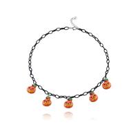 Hremhoo Black Halloween Necklace for Women Dark Gothic Pumpkin Imp Ghost Choker Necklace Halloween Party Necklace for Halloween Accessories, Zinc, No Gemstone