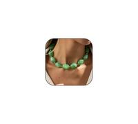 Hremhoo Chunky Necklace for Women Multicolor Boho Large Resin Oval Beaded Jewelry Statement Christmas Festival Accessories, M, Resin, No Gemstone