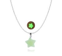 Hremhoo Glow In The Dark Pendant Necklaces for Women Luminous Fluorescent Crystal Necklaces Teardrop Cross Luminous Necklace Hexagonal Stone Necklaces Halloween Party Jewelry, S, Alloy Steel, No