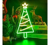 HRGXYUN Christmas Tree Neon Sign, LED Neon Wall Lights, Battery/USB Powered Led Sign with Switch for Christmas Decor Indoor, Christmas Gifts, Christmas Eve Decor