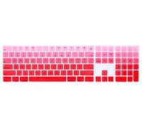 HRH Ombre Red Silicone Keyboard Cover Keypad Skin for Magic Keyboard with Numeric Keypad A1843 MQ052LL/A Released in 2017 (US Layout)