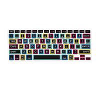 HRH Silicone Keyboard Cover Skin for MacBook Air 13,for MacBook Pro 13/15/17 (with or w/Out Retina Display, 2015 or Older Version)&for iMac Older,USA Layout,Black Big Font and Multi-Color Rainbow