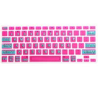 HRH Silicone Keyboard Cover Skin for MacBook Air 13,for MacBook Pro 13/15/17 (with or w/Out Retina Display, 2015 or Older Version)&for iMac Older,USA Layout,Big Font Green in Rose