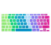 HRH Spanish Language ESP Skin,Silicone Keyboard Cover for MacBook Air 13 Inch 2020 with Touch ID (MODLE A2179 and A2337 M1 Chip,US Layout) Keyboard Accessories Protector-Rainbow