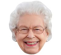 HRH The Queen (Glasses) Celebrity Mask, Flat Card Face, Fancy Dress Mask