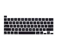 HRH Ultra Thin Silicone Keyboard Cover Skin,Silicone Keyboard Cover Protector for MacBook New Pro 13 inch Model A2338(2020 Release) USA Version-Black