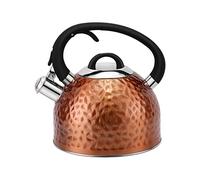 HRHongRui Copper Tea Kettle Stainless Steel Teapot Whistling Kettle Unique Button Control Kettle Outlet Loud Whistle Food Grade Teapot 3.2 Quart / 3 Liter Bronze