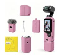 HRhousaen Soft Silicone Protective Case Set for DJI Osmo Pocket 3/Xtra Muse Camera, Anti-Scratch Lightweight Full Coverage Pocket 3 Case Cover Skin with Screen Protectors & Mic Cover Sleeve, Plum