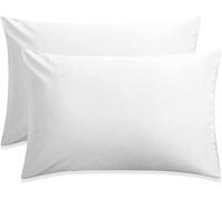 HRIKSH Toddler Pillowcase 13"x18" - 100% Egyptian Cotton Travel Pillow Cases for Kids, Boys & Girls 500 Thread Count Nursery Pillow Covers Set of 2 Pieces Smart Envelope Closure 13x18 Inches White