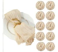 Hrippy 10pcs Gauze Table Napkins,Cheesecloth Gauze Napkins with Wrinkled Napkins Table Decor Dinner Towel for Wedding 50x50cm