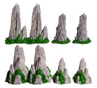 Hrippy 2 Pcs Simulated Rockery Figurine Miniature Garden Rockery Statue Mini Mountain Sculpture Models Micro Landscape Ornaments