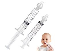 Hrippy 2pcs Baby Nasal Aspirator, 10ml Syringe Nasal Irrigator, Reusable Silicone Nasal Suction Tip, Nasal Irrigator Syringe for Baby, Safe and Comfortable