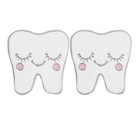 Hrippy Cute Tooth Brooch Pins 2pcs Personality Dentist Brooch Funny Badge Lovely Lapel Alloy Pin for Clothing Bags Decor