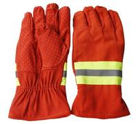 Hrippy Firefighting Gloves, Professional Fire Fighter Gloves with Reflective Strip Heat Resistance Flame Resistance Safety Work Gloves