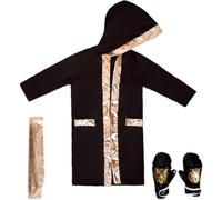 Hrippy Kids Boys Boxing Costume, Hooded Robes Uniform with Belt Gloves Set Cosplay Costume Halloween Cosplay Dress Up Suit for Christmas World Book Day