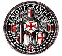 Hrippy Knights Templar Red Cross Brooch Retro Knight Badge Decorative Pin Templar Cross Metal Lapel Pin for Suits Coats
