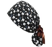 Hrippy Nurse Cap, Unisex Surgical Head Cover, Cotton Medical Scrub Hat, Cartoon Print Surgery Hat Adjustable Doctor Cap