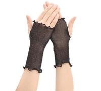 Hrippy Womens Mesh Fingerless Gloves Summer Driving Gloves Anti Uv Sunscreen Elegant Ladies Half Finger Fishnet Gloves Mesh Mitten
