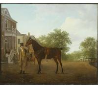 HRJUBWREE Classic Canvas Picture Art Canvas Print Modern Oil Painting a Gentleman Holding a Saddled Horse in a Street by Jacques Laurent Agasse Artwork on Wall for Office Decor 60x90cm