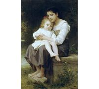 HRJUBWREE Classic Canvas Picture Art Canvas Print Modern Oil Painting a Portrait of Léonie Bouguereau by William Adolphe Bouguereau Artwork on Wall for Office Decor 60x90cm