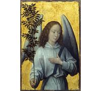 HRJUBWREE Classic Canvas Picture Art Canvas Print Modern Oil Painting Angel Holding an Olive Branch Painting by Hans Memling Artwork on Wall for Office Decor 60x90cm