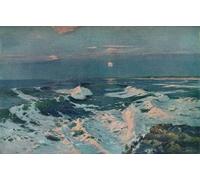 HRJUBWREE Classic Canvas Picture Art Canvas Print Modern Oil Painting Between the Sunset and the Moon by Albert Julius Olsson Artwork on Wall for Office Decor 60x90cm