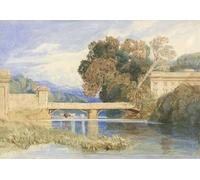 HRJUBWREE Classic Canvas Picture Art Canvas Print Modern Oil Painting Chateau Navarre Near Evreux Normandy by Sell Cotman Artwork on Wall for Office Decor 60x90cm