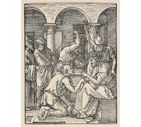 HRJUBWREE Classic Canvas Picture Art Canvas Print Modern Oil Painting Christ Crowned with Thorns From the Small Passion by Albrecht Dürer Artwork on Wall for Home Decor 60x90cm