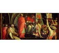 HRJUBWREE Classic Canvas Picture Art Canvas Print Modern Oil Painting Clement Iv Delivering Arms to the Leaders of the Guelph Party by Giorgio Vasari Artwork on Wall for Home Decor 60x90cm