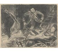 HRJUBWREE Classic Canvas Picture Art Canvas Print Modern Oil Painting Desperate Dance Illustration for the Play by Ernst Barlach Artwork on Wall for Office Decor 60x90cm