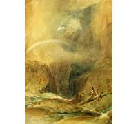 HRJUBWREE Classic Canvas Picture Art Canvas Print Modern Oil Painting Devil's Bridge St. Gotthard's Pass by Mallord William Turner Artwork on Wall for Home Decor 60x90cm