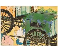 HRJUBWREE Classic Canvas Picture Art Canvas Print Modern Oil Painting Flowers of a Hundred Worlds Flower Draped Carts by Kamisaka Sekka Artwork on Wall for Home Decor 60x90cm