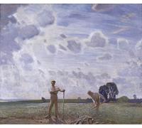 HRJUBWREE Classic Canvas Picture Art Canvas Print Modern Oil Painting in the Fields in June by George Clausen Artwork on Wall for Home Decor 60x90cm