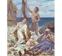 HRJUBWREE Classic Canvas Picture Art Canvas Print Modern Oil Painting la famiglia del pescatore Peter Cecile Puvis De Chavannes Artwork on Wall for Home Decor 60x90cm