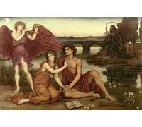 HRJUBWREE Classic Canvas Picture Art Canvas Print Modern Oil Painting Love's Passing by Evelyn De mrgans Artwork on Wall for Office Decor 60x90cm