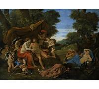HRJUBWREE Classic Canvas Picture Art Canvas Print Modern Oil Painting Mars and Venus by Nicolas Poussin Artwork on Wall for Office Decor 60x90cm