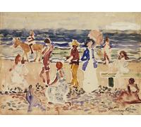 HRJUBWREE Classic Canvas Picture Art Canvas Print Modern Oil Painting on the Beach by Maurice Brazil Prendergast Artwork on Wall for Office Decor 60x90cm