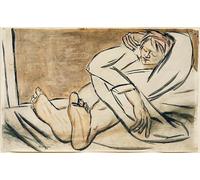 HRJUBWREE Classic Canvas Picture Art Canvas Print Modern Oil Painting Peter Liegend by Max Beckmann Artwork on Wall for Home Decor 60x90cm