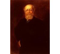 HRJUBWREE Classic Canvas Picture Art Canvas Print Modern Oil Painting Portrait of a Bearded Gentleman Wearing a Pince-nez By von Lenbach Artwork on Wall for Office Decor 60x90cm