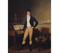 HRJUBWREE Classic Canvas Picture Art Canvas Print Modern Oil Painting Portrait of the Composer François Adrien Boieldieu by Louis Leopold Boilly Artwork on Wall for Office Decor 60x90cm