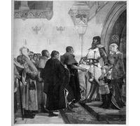 HRJUBWREE Classic Canvas Picture Art Canvas Print Modern Oil Painting Renaud of Burgundy Gives the Citizens of Belfort the Postage Charter by Albert Pierre Rene Maignan for Home Decor 60x90cm