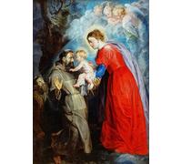 HRJUBWREE Classic Canvas Picture Art Canvas Print Modern Oil Painting Saint Receiving the Child Jesus From the Hands of the Virgin by Peter Paul Rubens Artwork on Wall for Home Decor 60x90cm
