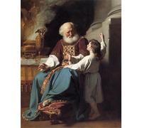 HRJUBWREE Classic Canvas Picture Art Canvas Print Modern Oil Painting Samuel Reading to Eli the Judgments of God Upon Eli s House by John Singleton Copley Artwork on Wall for Home Decor 60x90cm