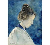 HRJUBWREE Classic Canvas Picture Art Canvas Print Modern Oil Painting Self Portrait by Hilma Af Klint Artwork on Wall for Home Decor 60x90cm