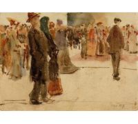 HRJUBWREE Classic Canvas Picture Art Canvas Print Modern Oil Painting Street Scene From Paris by August Macke Artwork on Wall for Home Decor 60x90cm