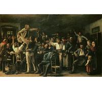 HRJUBWREE Classic Canvas Picture Art Canvas Print Modern Oil Painting Strike by Mihály Munkácsy Artwork on Wall for Office Decor 60x90cm